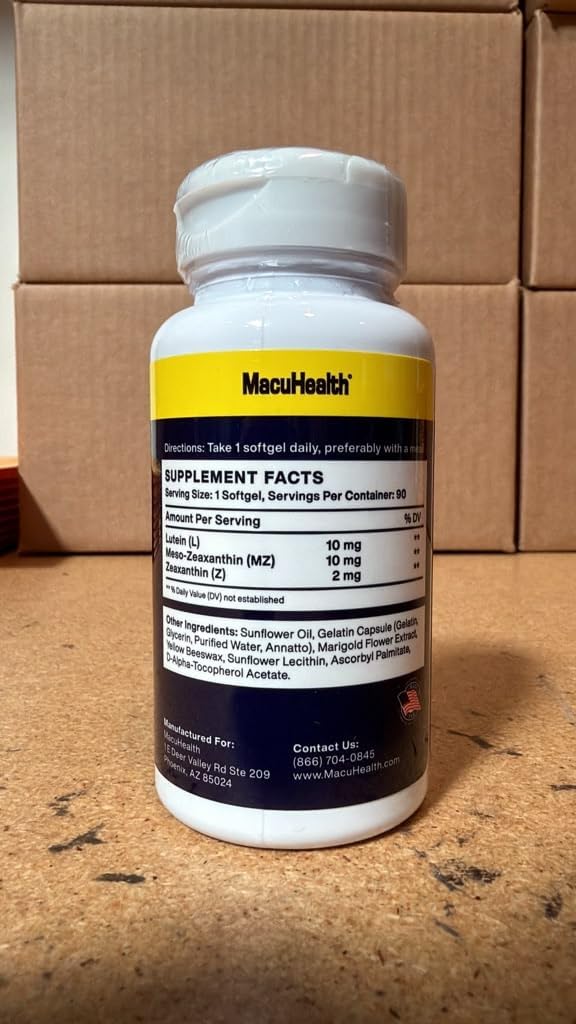MacuHealth Triple Carotenoid Eye Vitamins – 90 Softgels, 3-Month Supply
