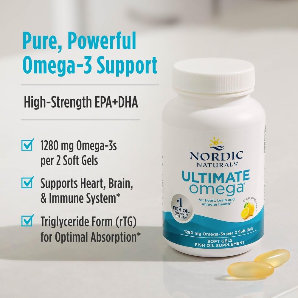 Nordic Naturals Ultimate Omega, Lemon Flavor – 180 Softgels