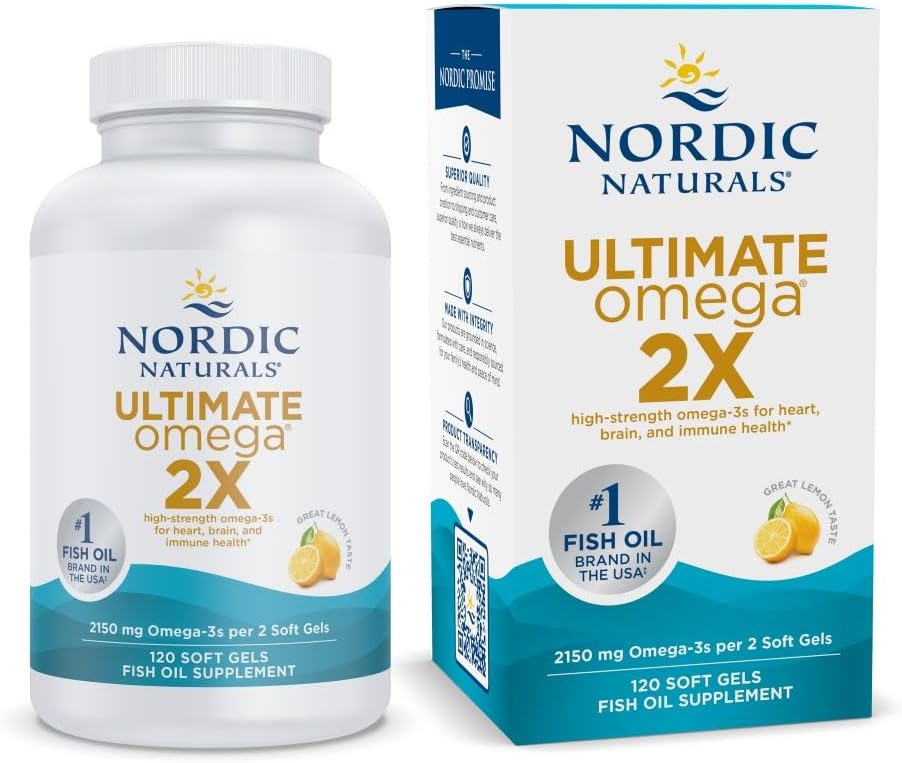 Nordic Naturals Ultimate Omega 2X – High-Potency Fish Oil, 120 Softgels