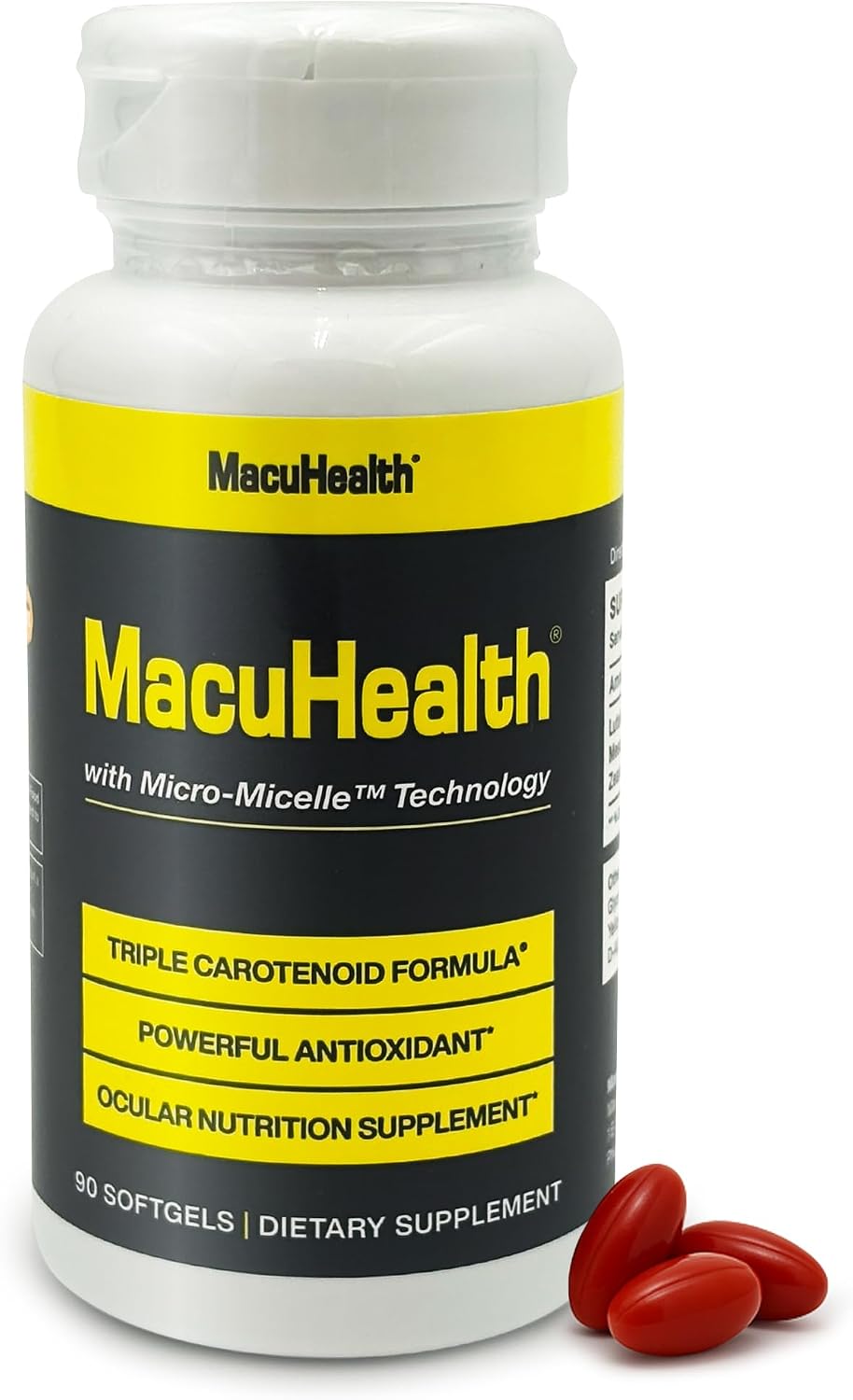 MacuHealth Triple Carotenoid Eye Vitamins – 90 Softgels, 3-Month Supply