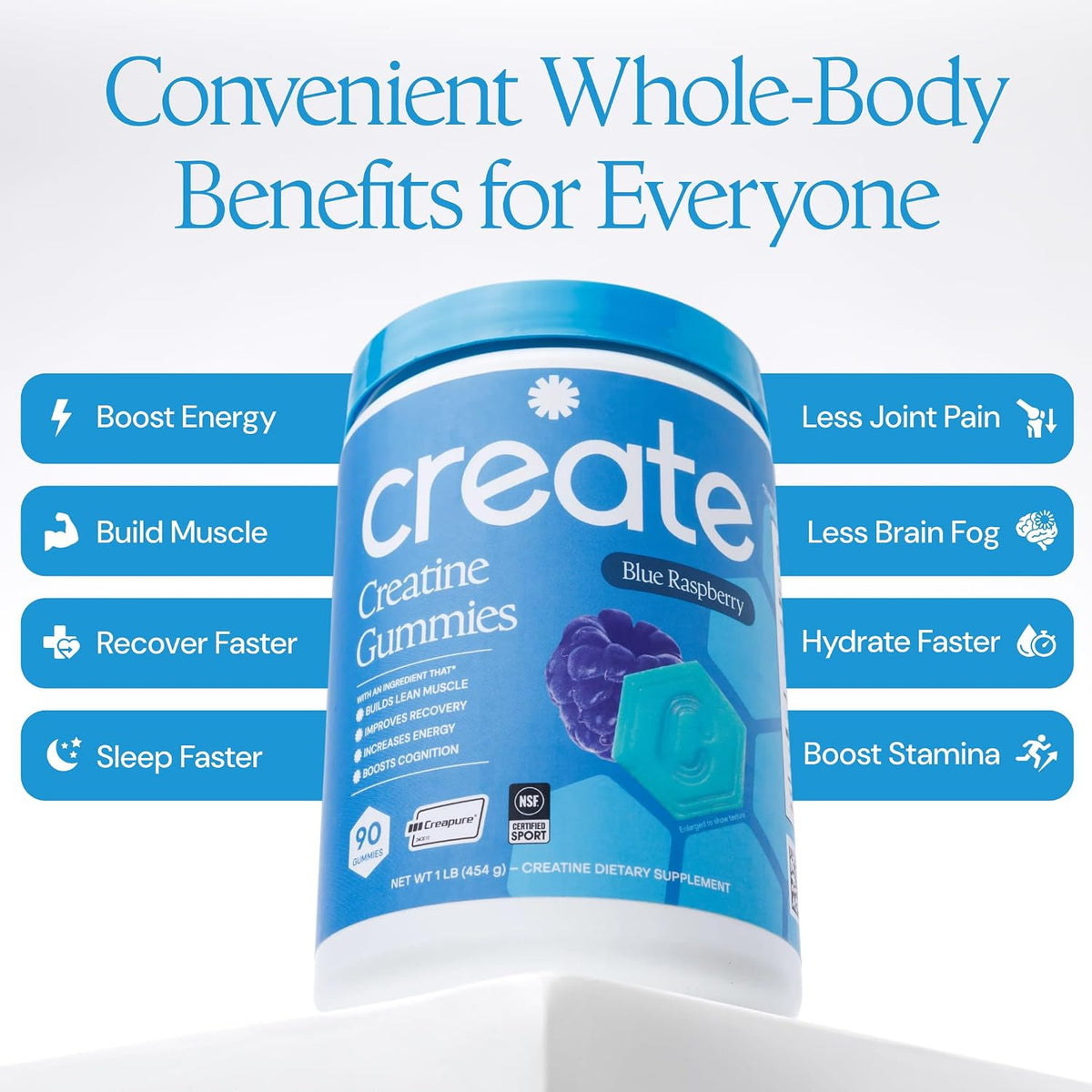 Create Creatine Monohydrate Gummies – 90 Count