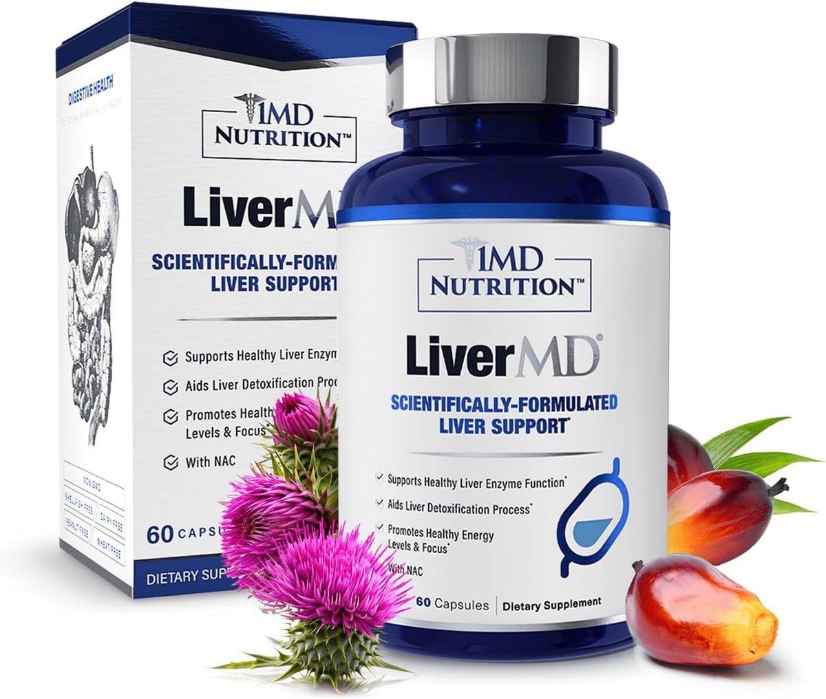 1MD LiverMD – Liver Support Supplement, 60 Capsules