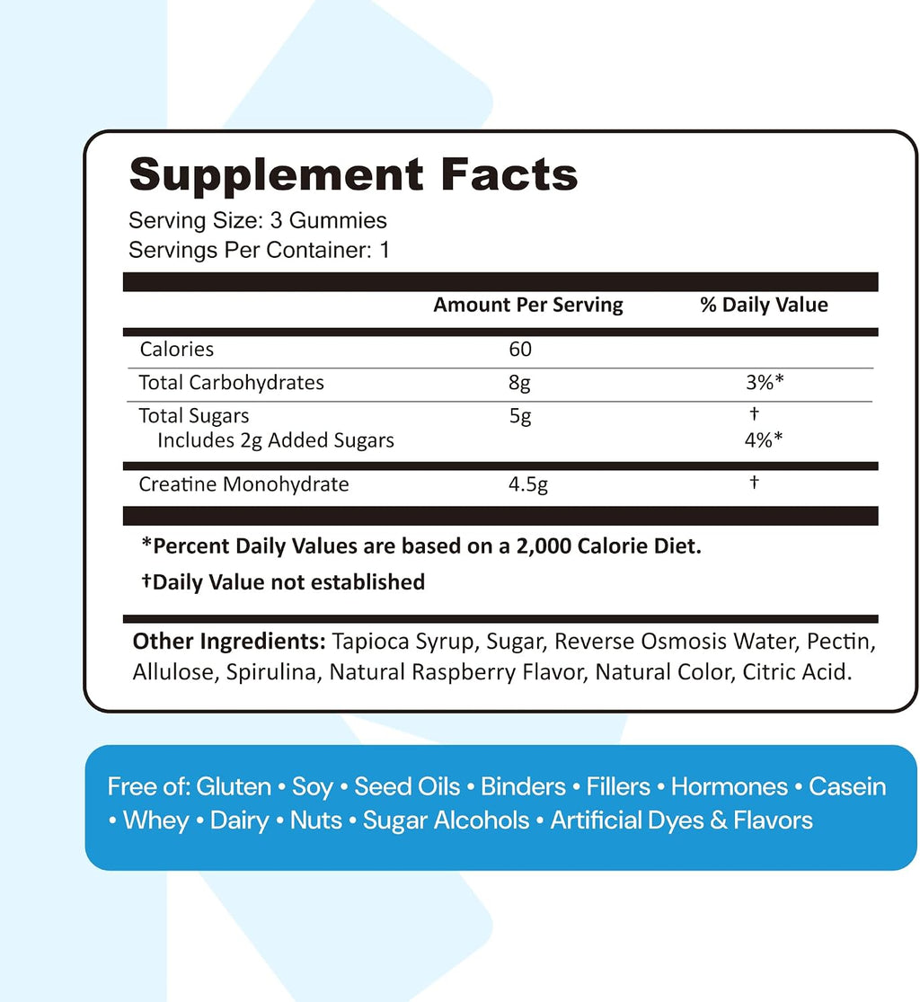 Create Creatine Monohydrate Gummies – 90 Count