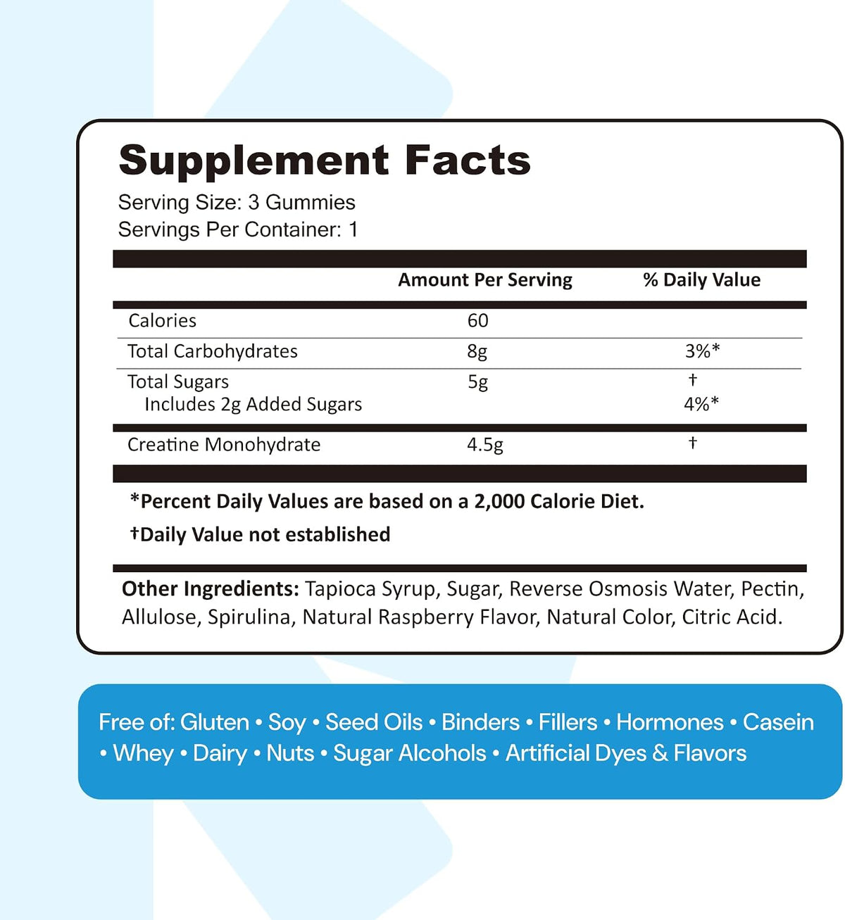 Create Creatine Monohydrate Gummies – 90 Count