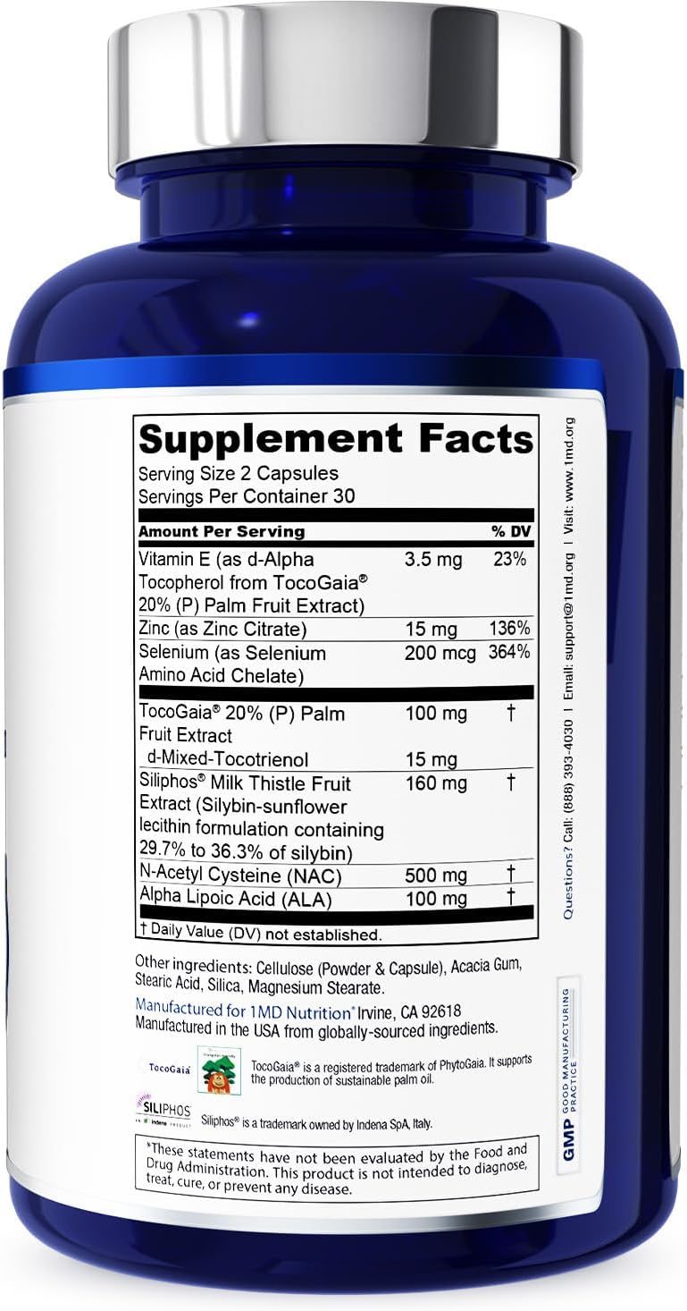 1MD LiverMD – Liver Support Supplement, 60 Capsules