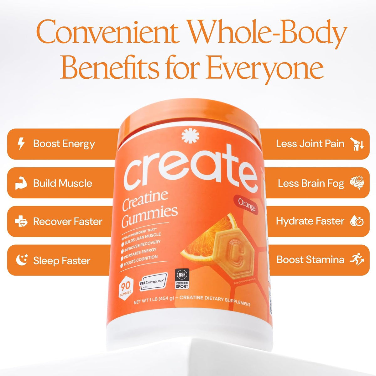 Create Creatine Monohydrate Gummies – 90 Count