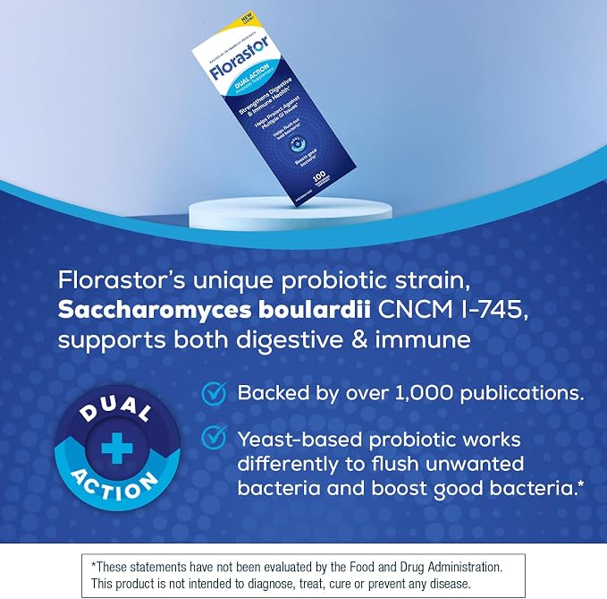 Florastor Probiotic for Digestive Health (100 Capsules)