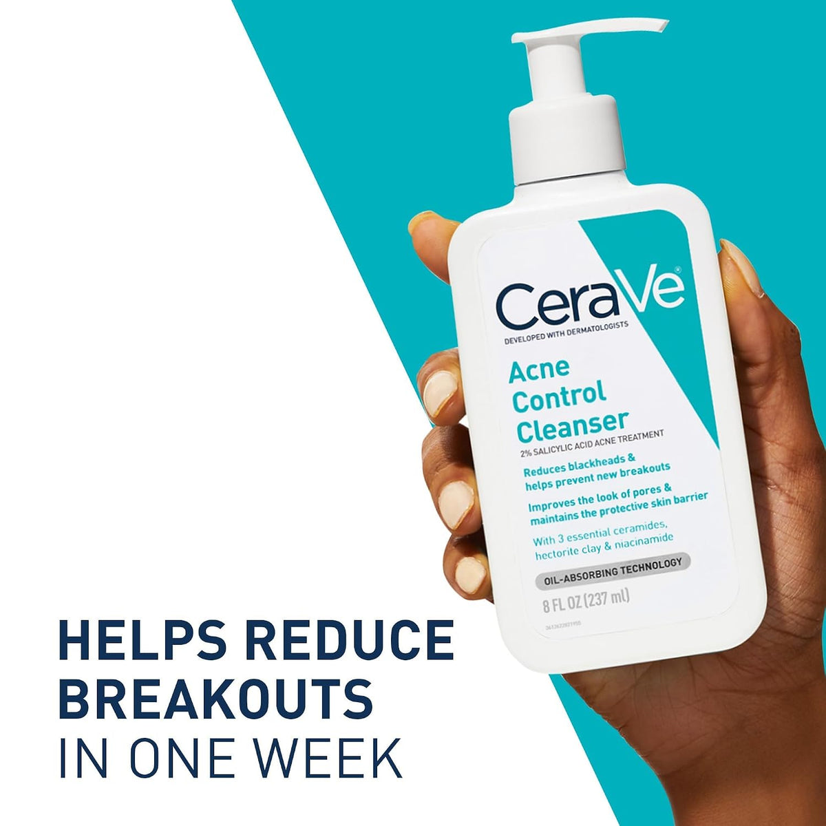 CeraVe Acne Control Face Wash, 2% Salicylic Acid, 8oz