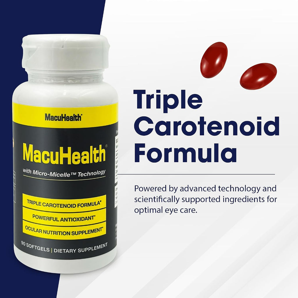MacuHealth Triple Carotenoid Eye Vitamins – 90 Softgels, 3-Month Supply