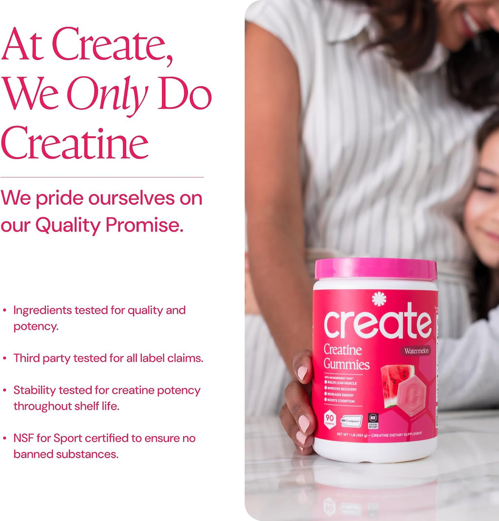 Create Creatine Monohydrate Gummies – 90 Count