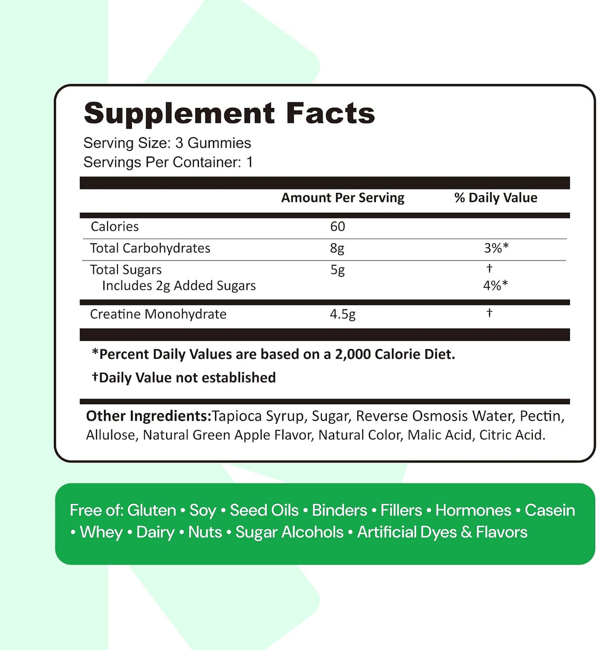 Create Creatine Monohydrate Gummies – 90 Count