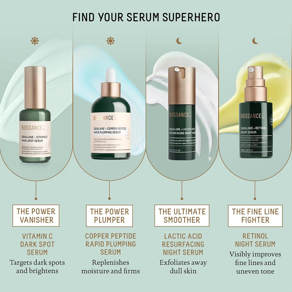 Biossance Squalane + Copper Peptide Serum – Plumping Face Serum
