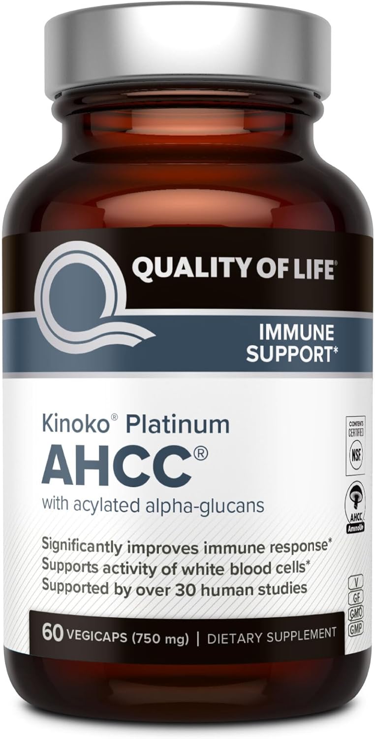 Quality of Life Kinoko Platinum AHCC – Immune Support, 60 Capsules