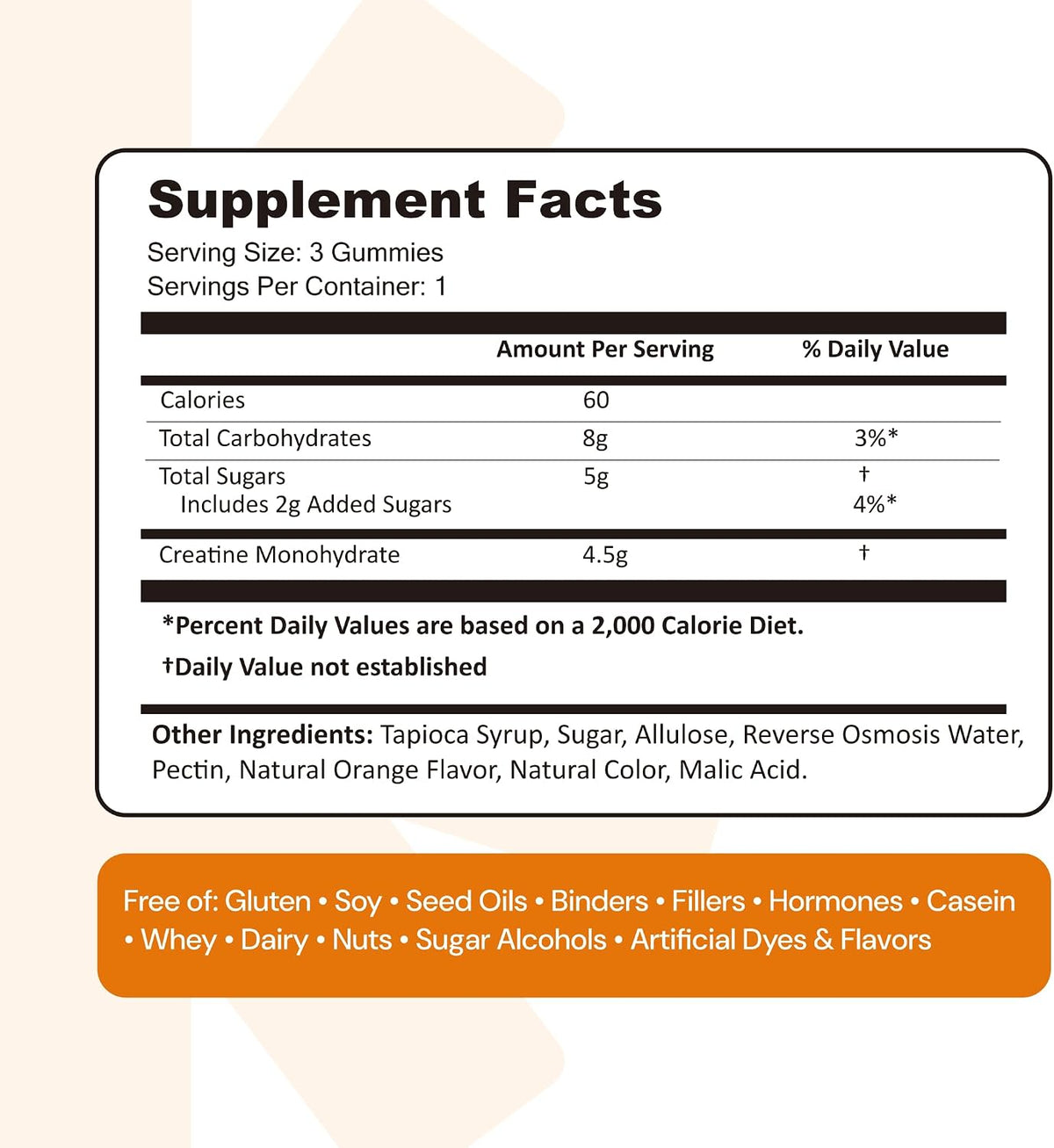 Create Creatine Monohydrate Gummies – 90 Count