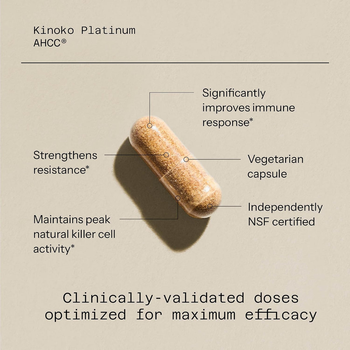 Quality of Life Kinoko Platinum AHCC – Immune Support, 60 Capsules
