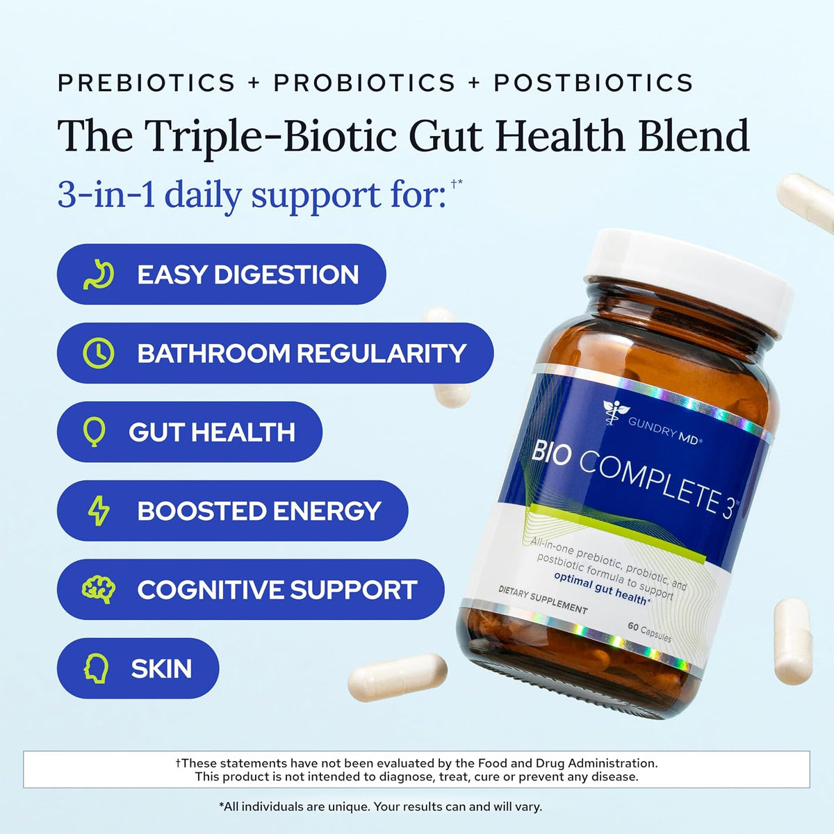Gundry MD Bio Complete 3 – Prebiotic, Probiotic & Postbiotic Formula