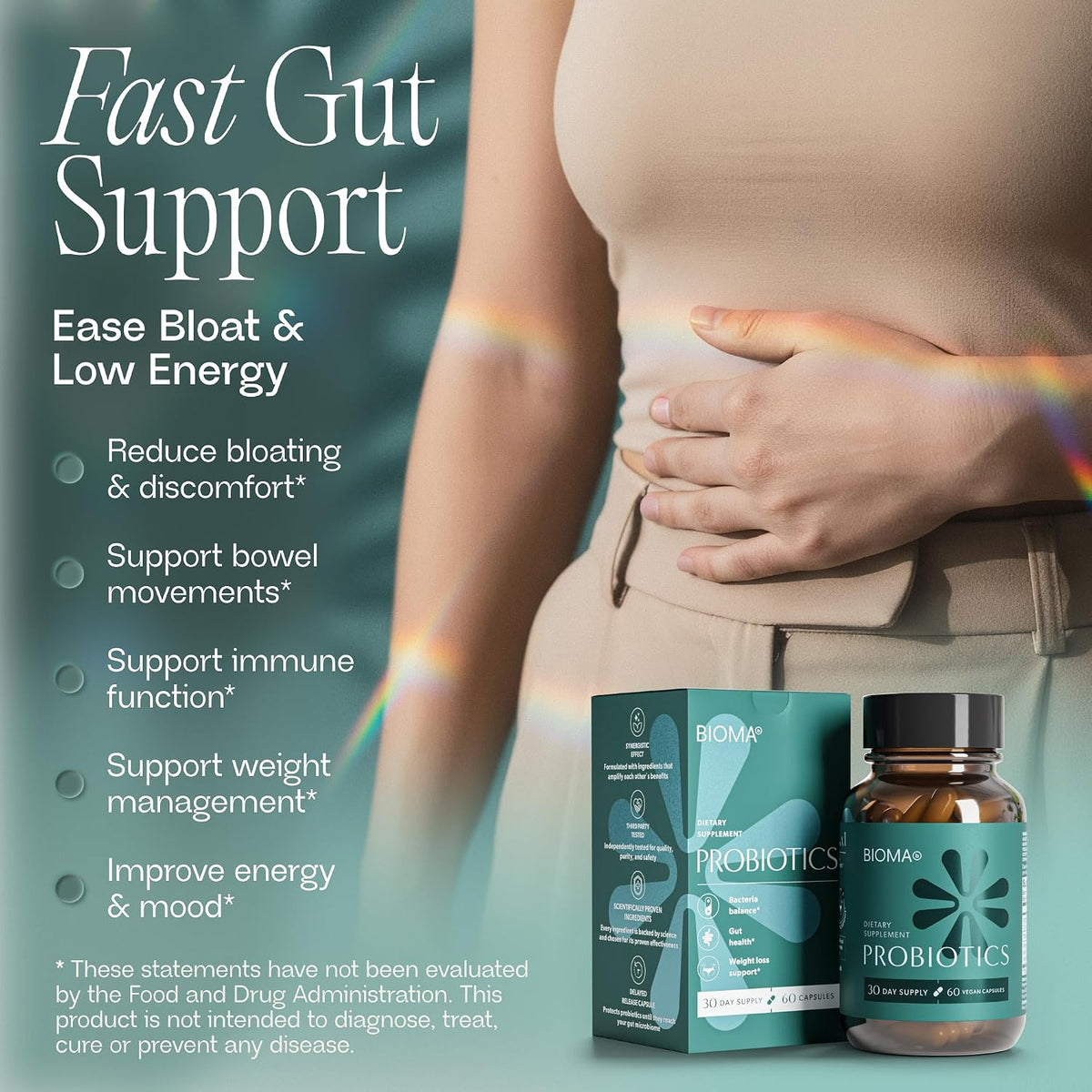 BIOMA Probiotics - Digestive Health Gut Support (30-Day Supply)