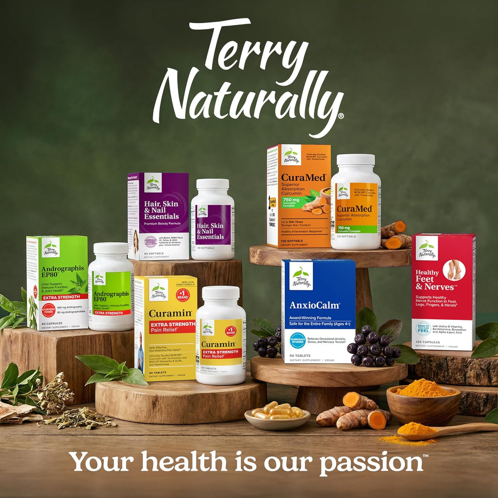 Terry Naturally CuraMed 750mg – High-Potency Curcumin, 120 Softgels