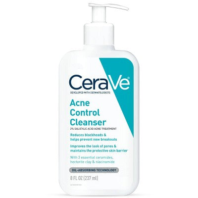 CeraVe Acne Control Face Wash, 2% Salicylic Acid, 8oz